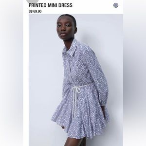 Zara printed mini dress